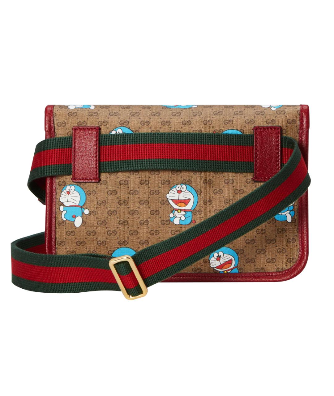 GUCCI Бордовая хлопковая поясная сумка, фото 3