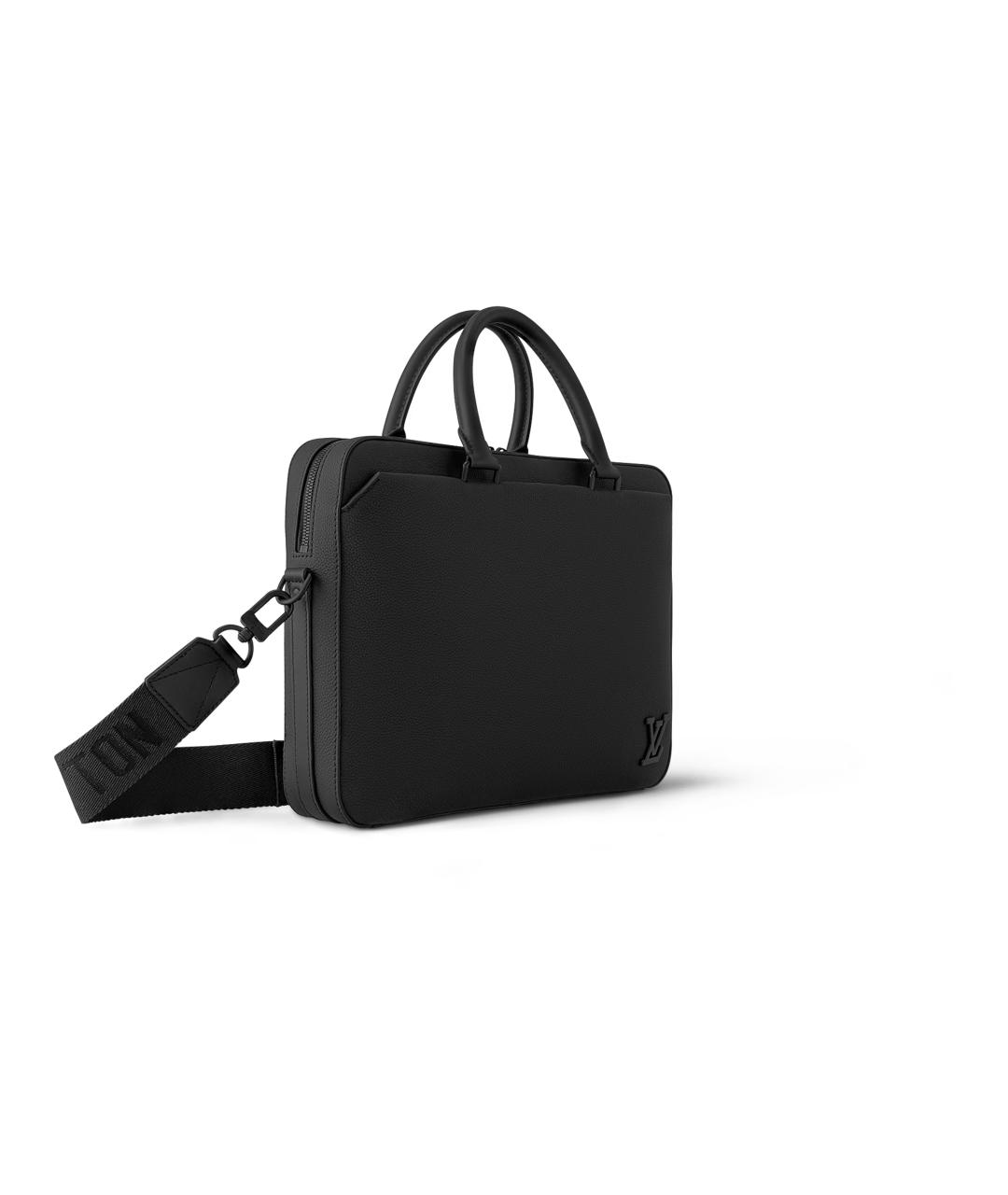 LOUIS VUITTON Черный кожаный портфель, фото 2