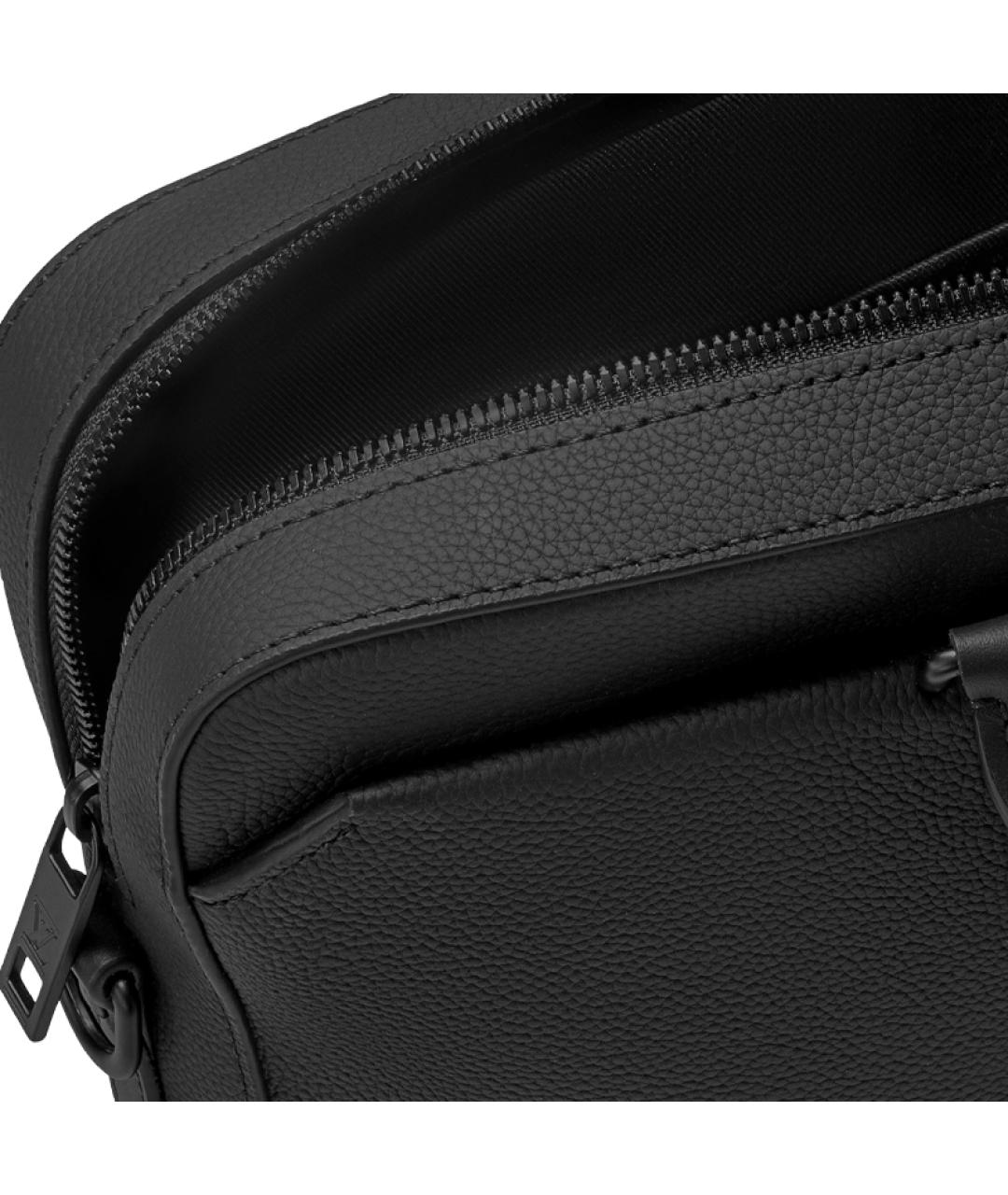 LOUIS VUITTON Черный кожаный портфель, фото 7