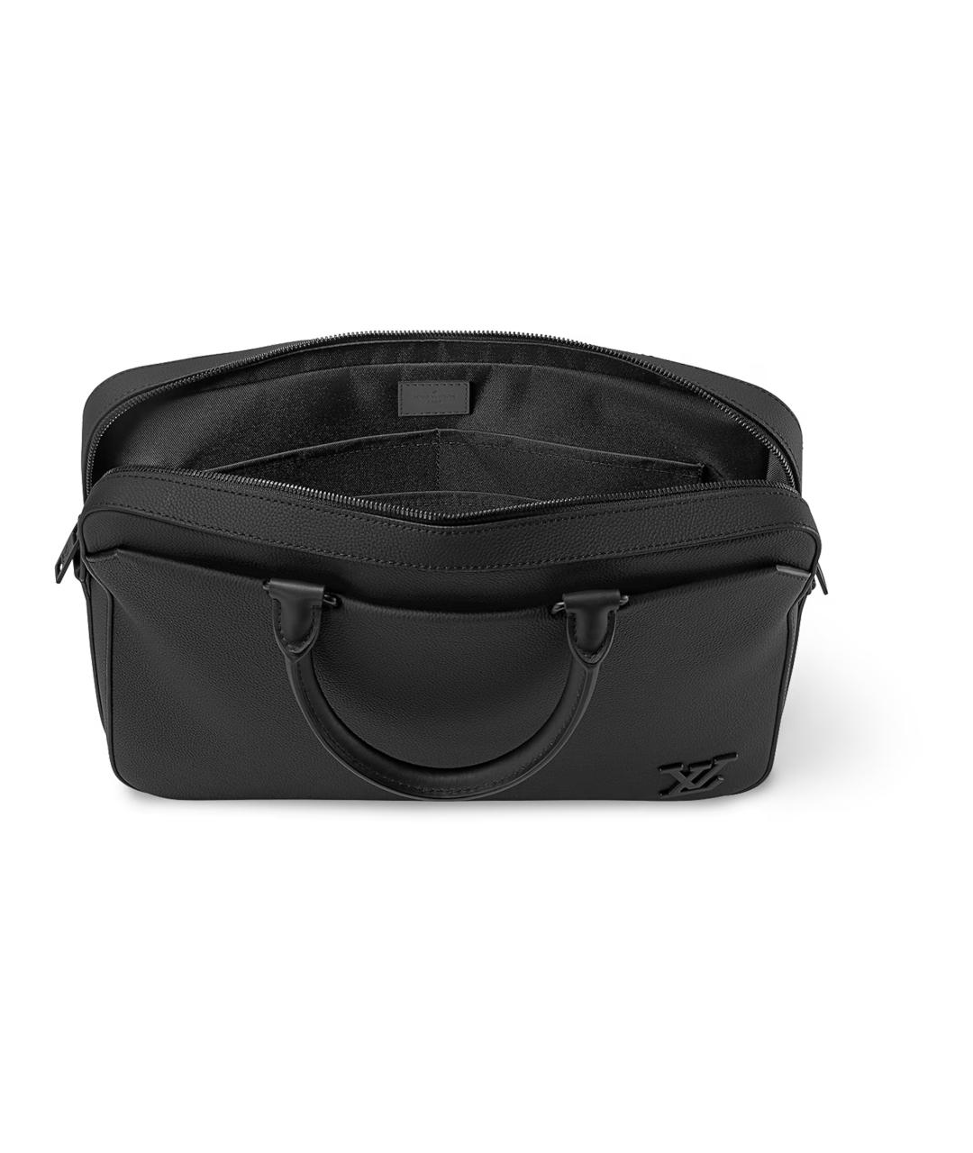 LOUIS VUITTON Черный кожаный портфель, фото 4