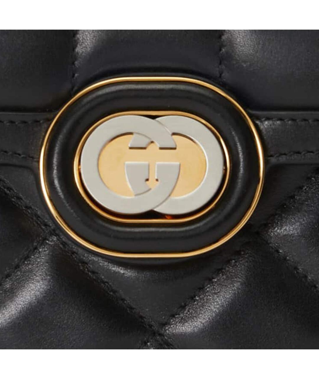 GUCCI Черная кожаная сумка через плечо, фото 8