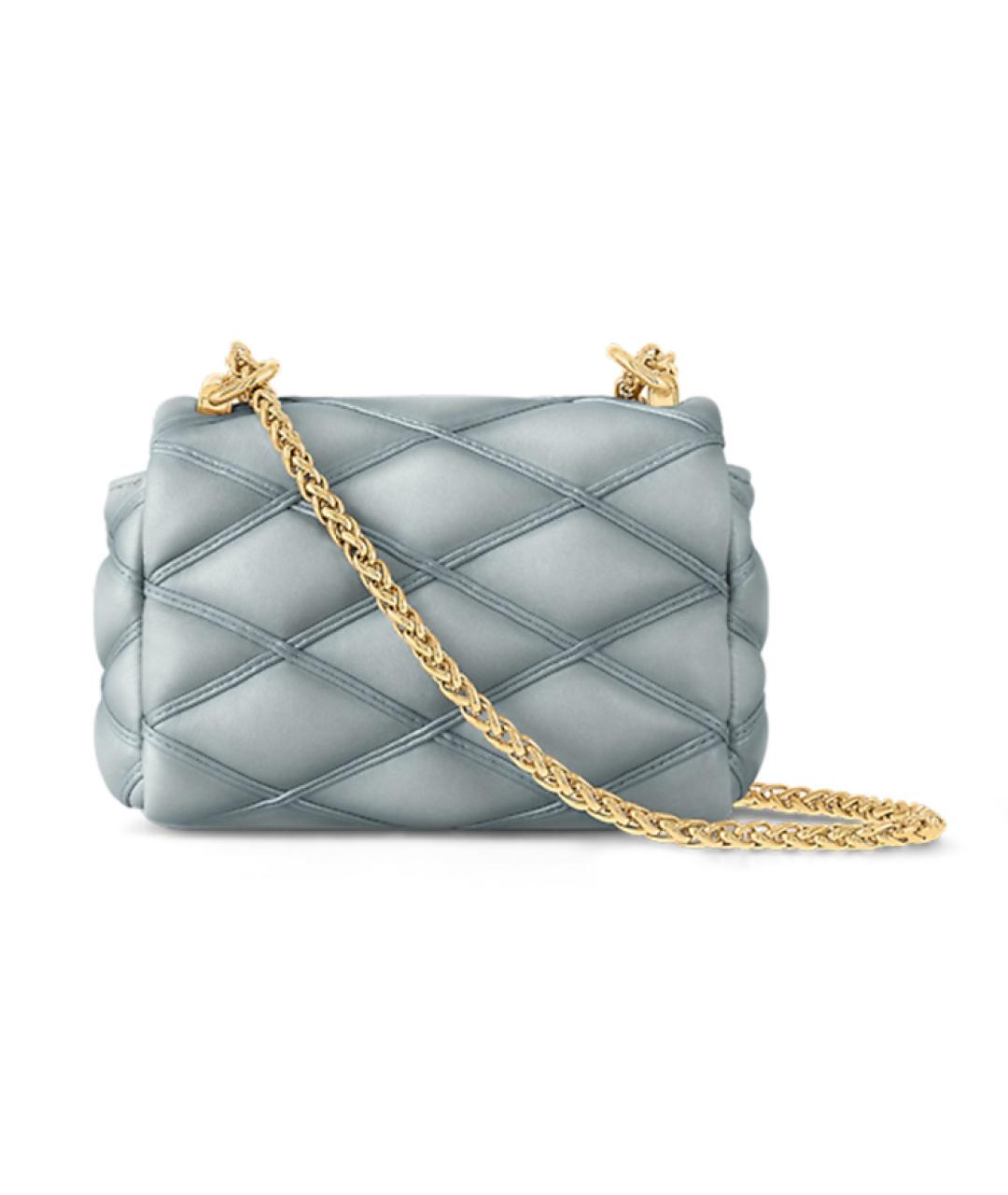 LOUIS VUITTON Серая кожаная сумка через плечо, фото 3