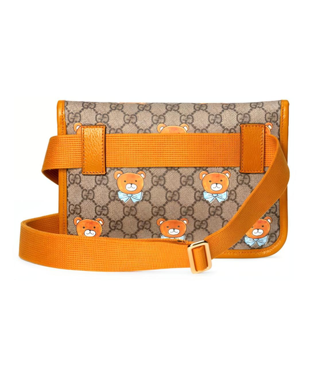 GUCCI Оранжевая хлопковая поясная сумка, фото 4