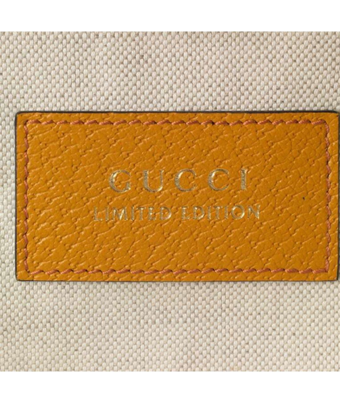 GUCCI Оранжевая хлопковая поясная сумка, фото 7