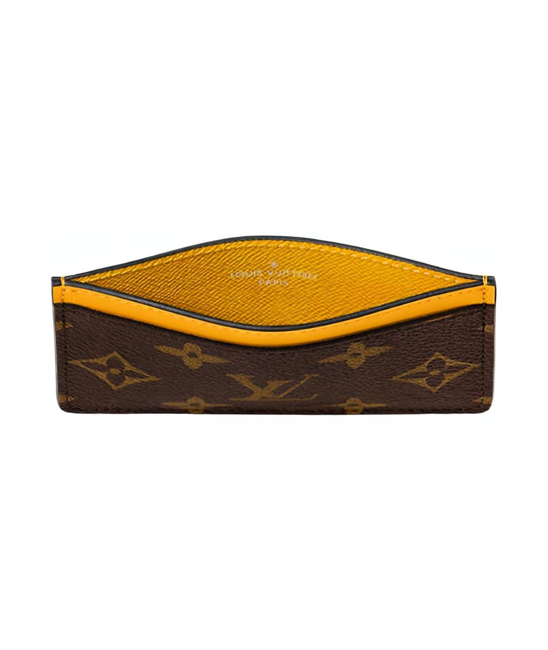 LOUIS VUITTON Коричневый кожаный кардхолдер, фото 3