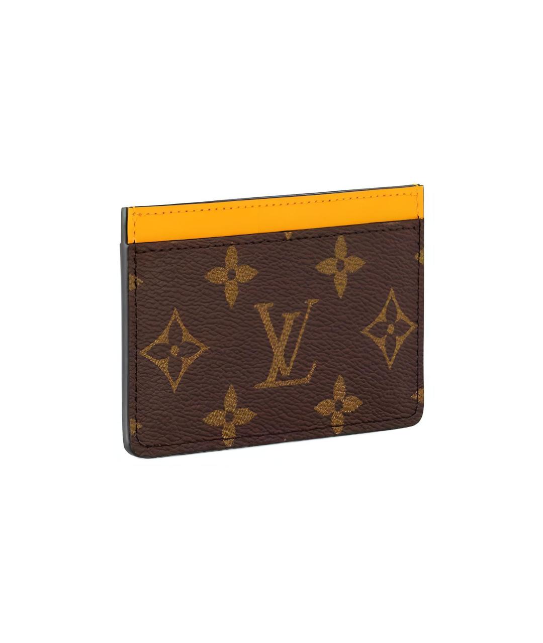 LOUIS VUITTON Коричневый кожаный кардхолдер, фото 2