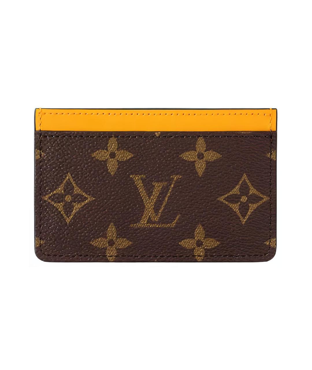 LOUIS VUITTON Коричневый кожаный кардхолдер, фото 4
