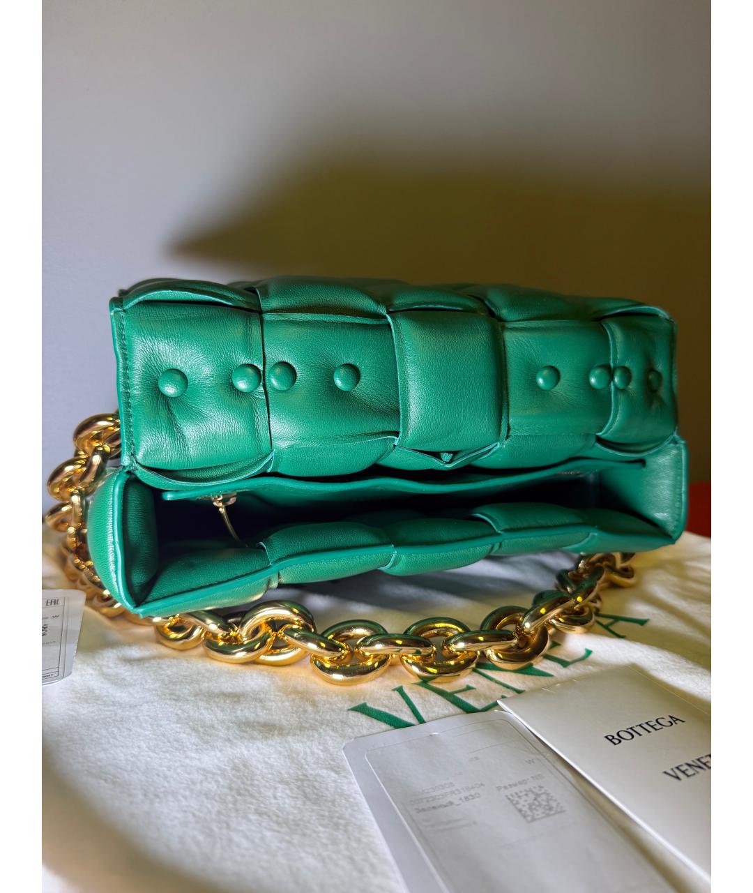 BOTTEGA VENETA Зеленая кожаная сумка через плечо, фото 3