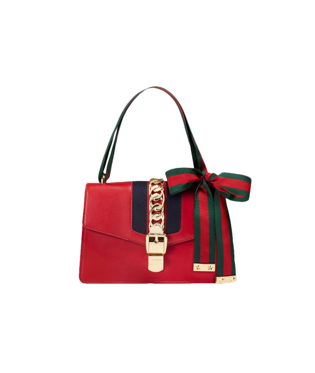 GUCCI Красная кожаная сумка через плечо, фото 3