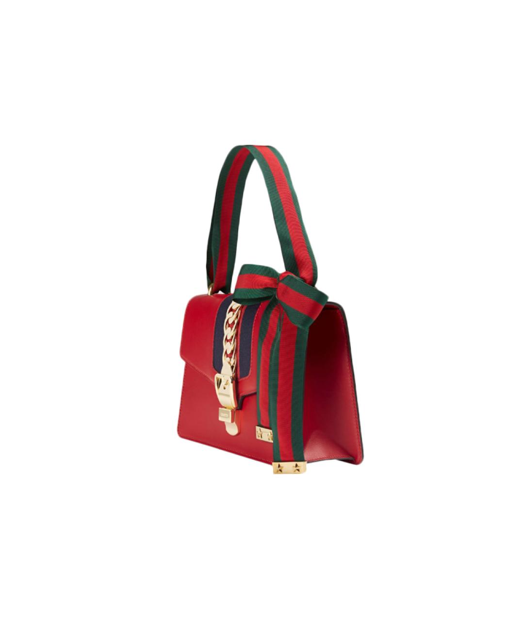 GUCCI Красная кожаная сумка через плечо, фото 4