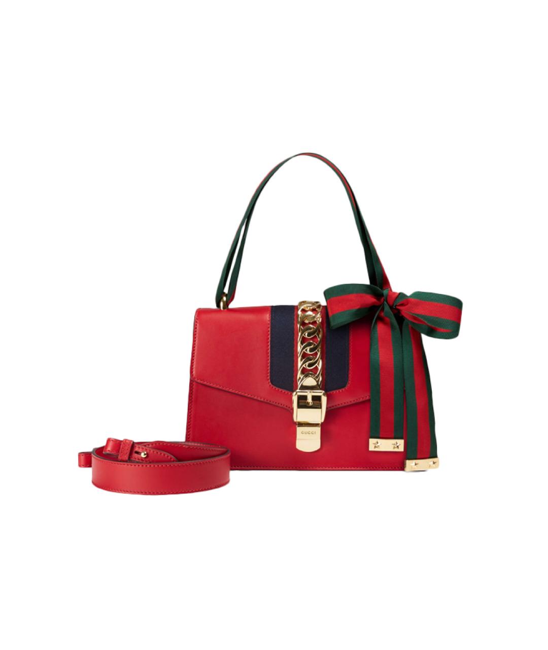 GUCCI Красная кожаная сумка через плечо, фото 8