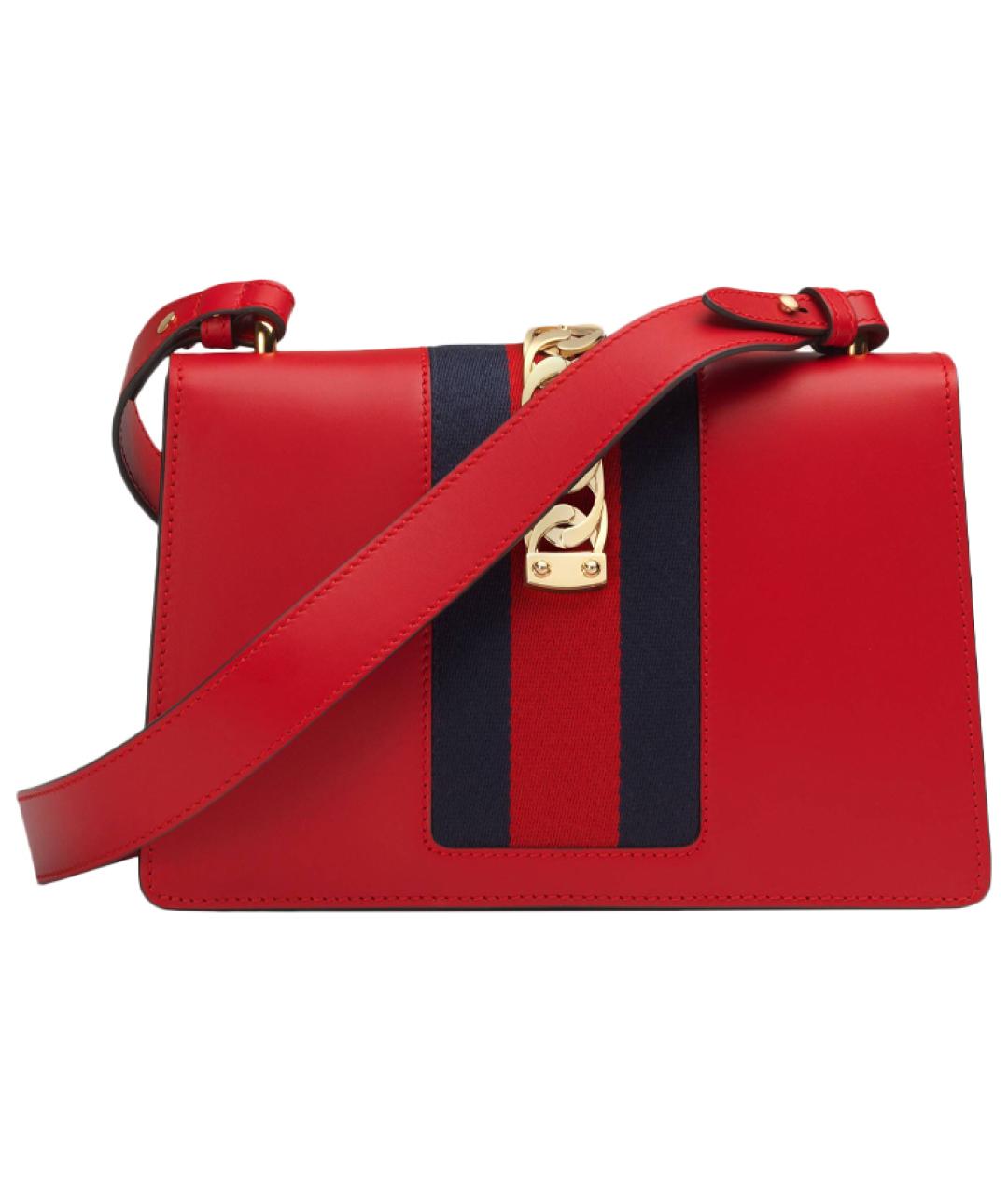 GUCCI Красная кожаная сумка через плечо, фото 2