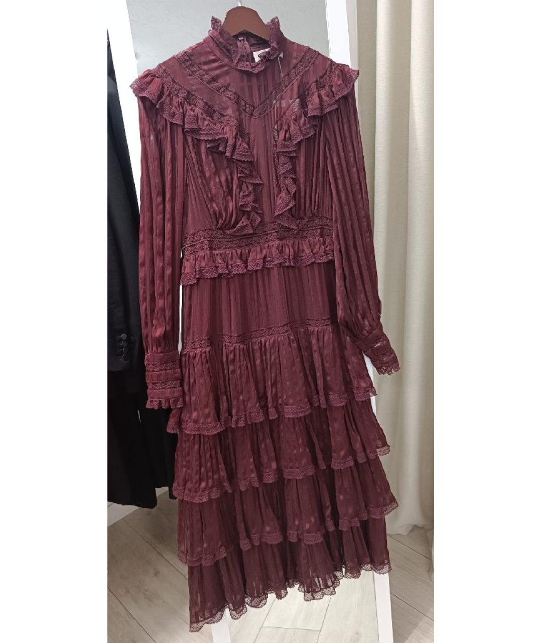 ZIMMERMANN Бордовое шифоновое вечернее платье, фото 5