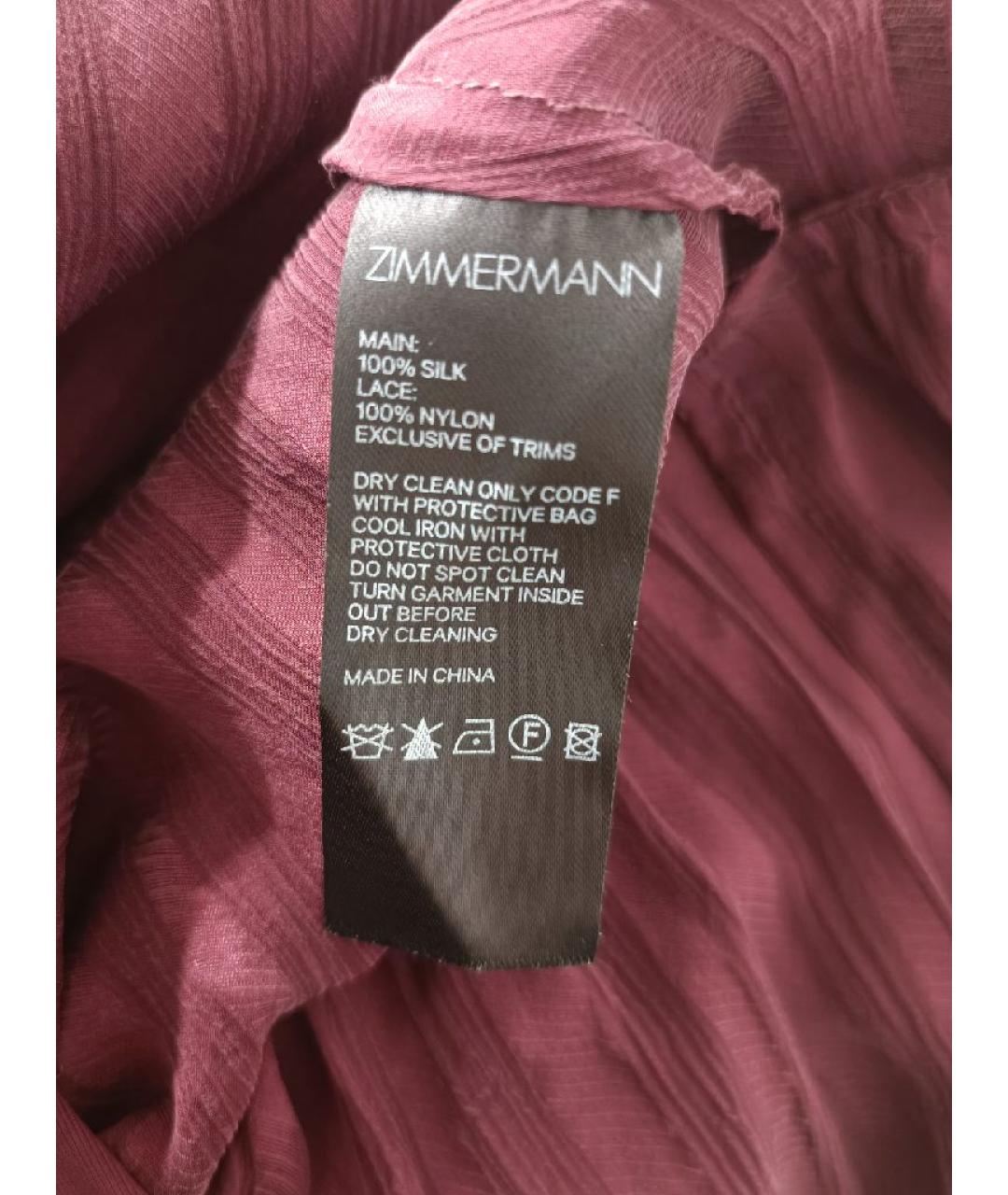 ZIMMERMANN Бордовое шифоновое вечернее платье, фото 4