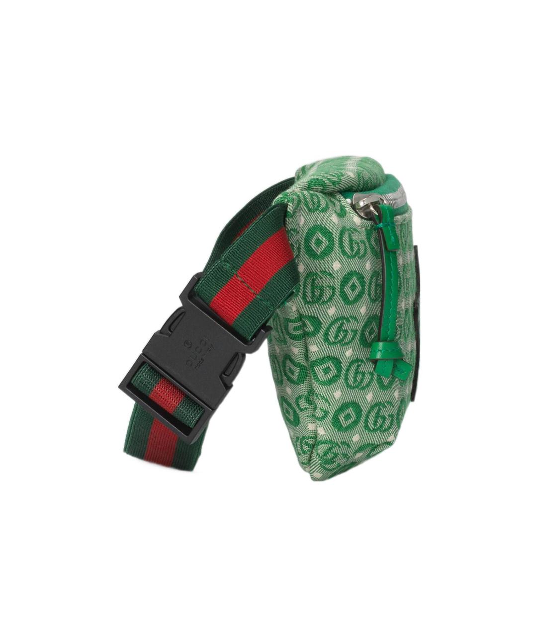 GUCCI Зеленая хлопковая поясная сумка, фото 4