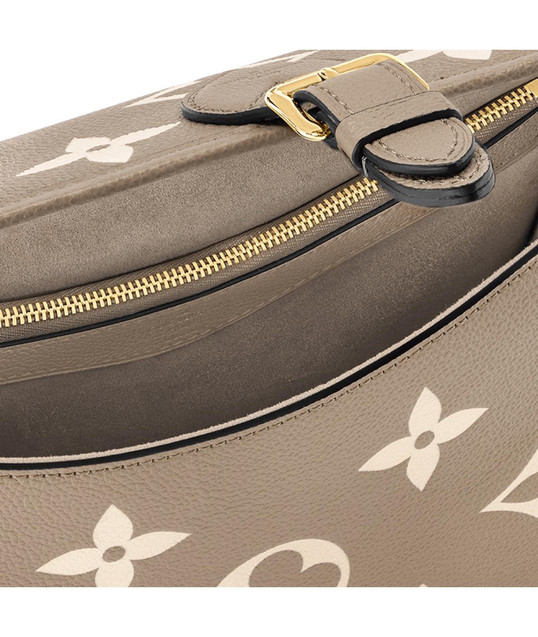 LOUIS VUITTON Бежевая кожаная сумка через плечо, фото 4