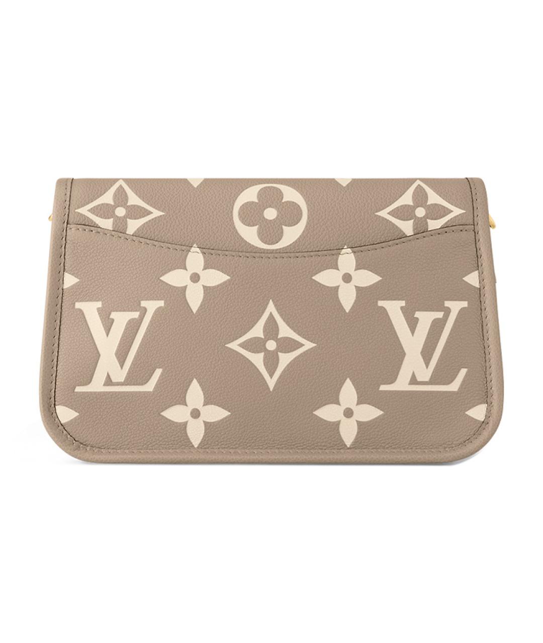 LOUIS VUITTON Бежевая кожаная сумка через плечо, фото 2