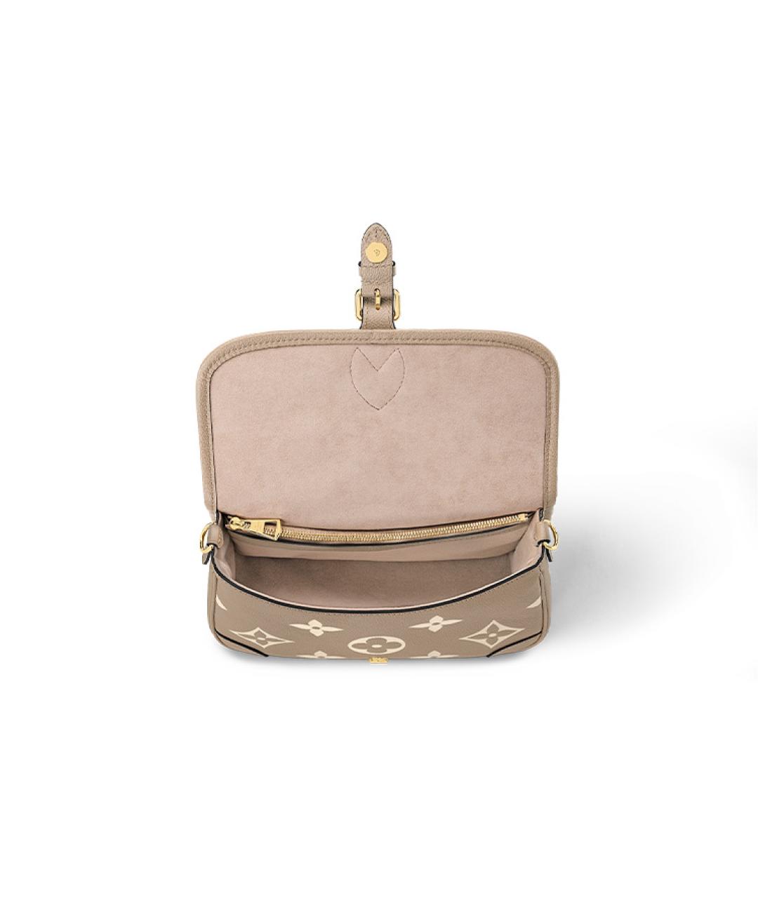 LOUIS VUITTON Бежевая кожаная сумка через плечо, фото 3