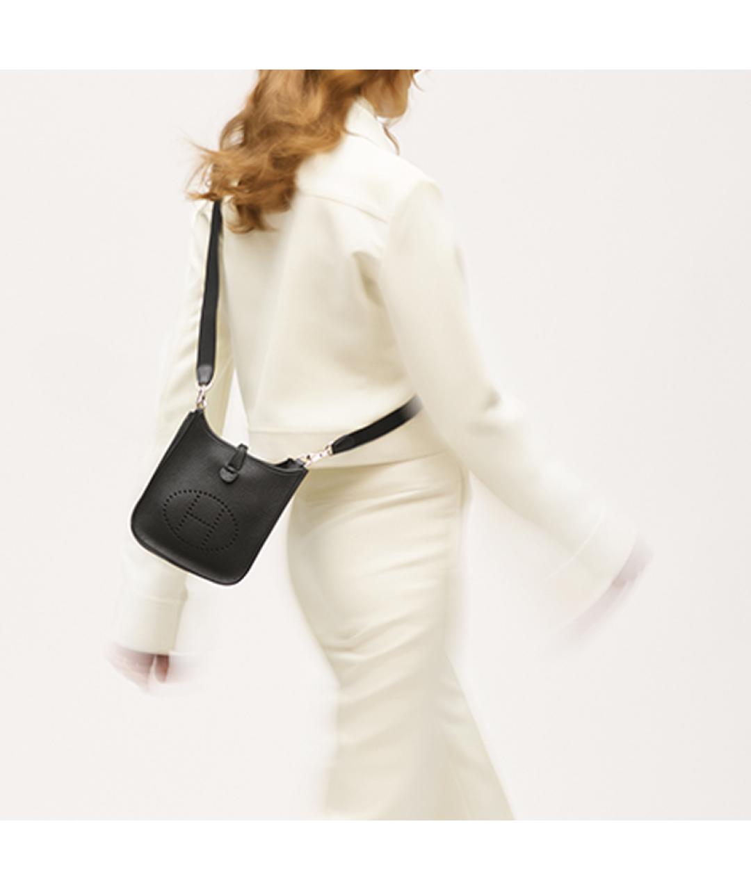 HERMES Черная кожаная сумка через плечо, фото 6