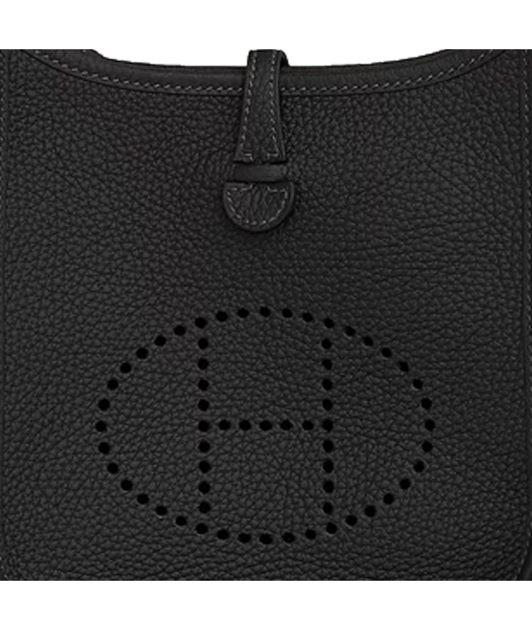 HERMES Черная кожаная сумка через плечо, фото 5