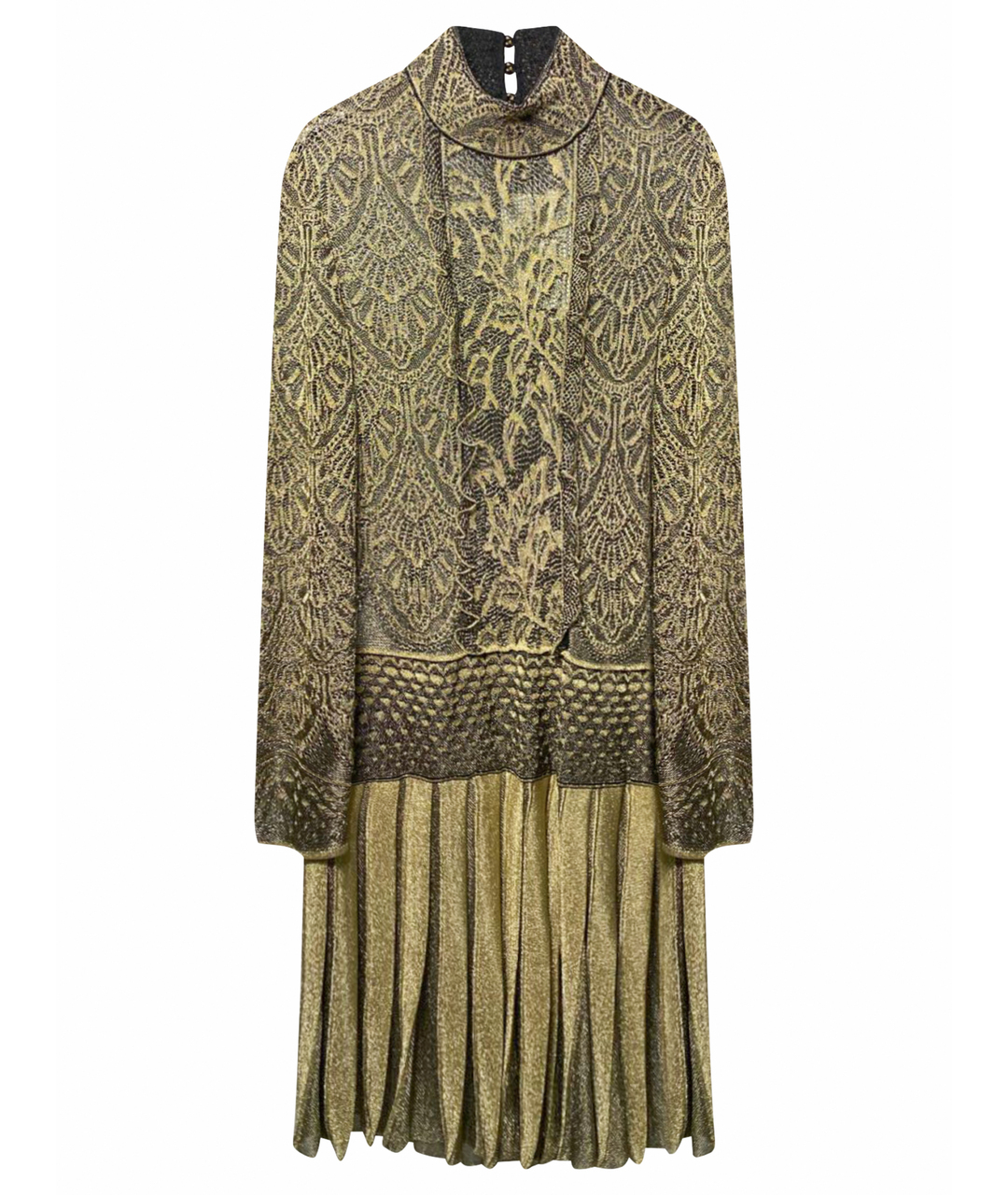 ROBERTO CAVALLI Золотое вискозное повседневное платье, фото 1