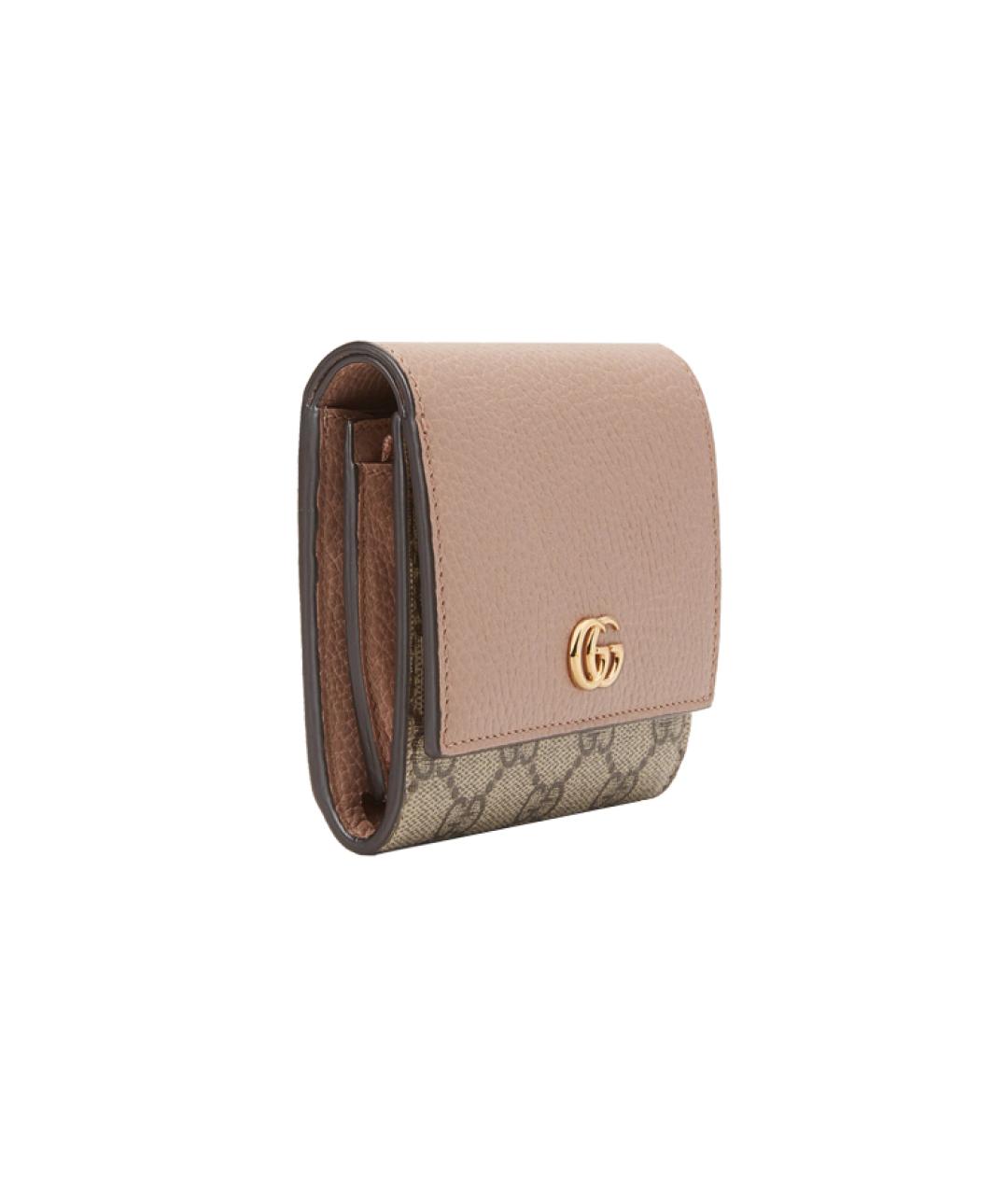 GUCCI Бежевый кожаный кошелек, фото 4