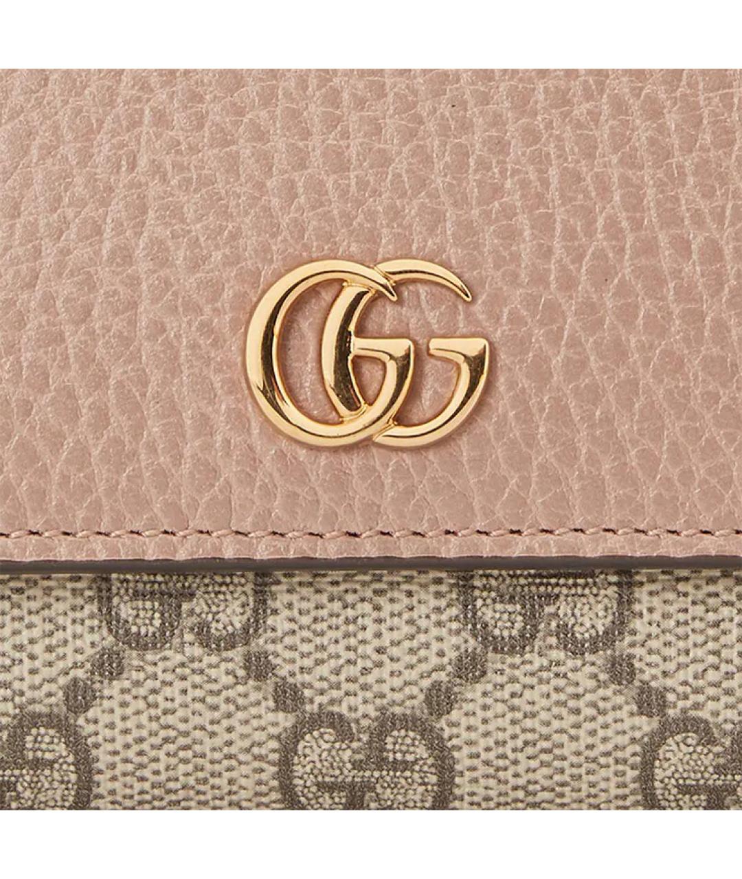 GUCCI Бежевый кожаный кошелек, фото 6