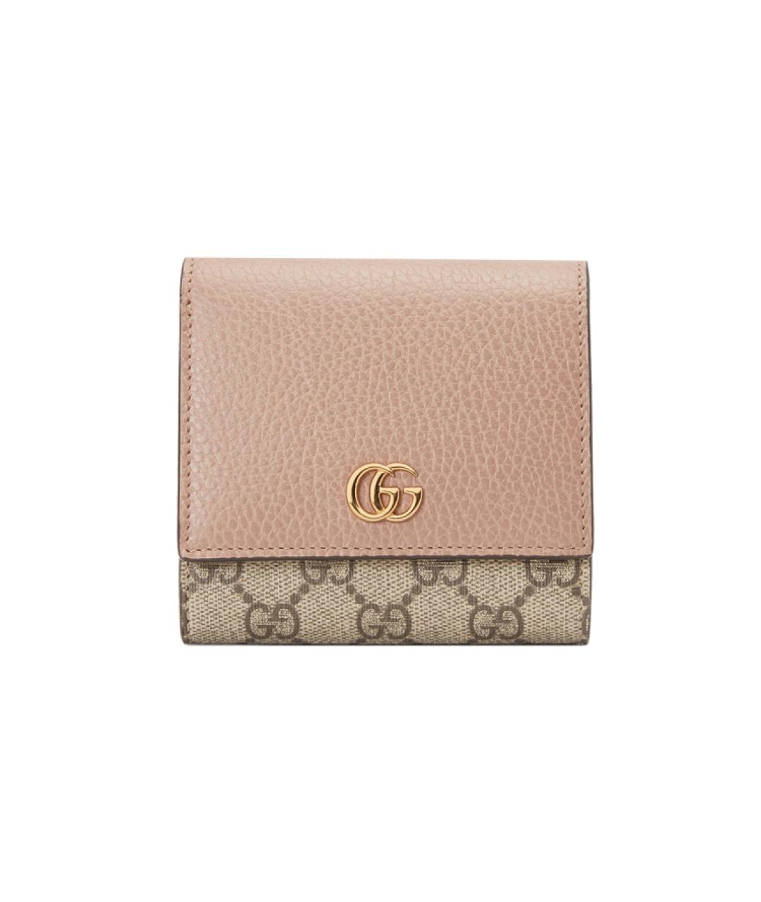 GUCCI Бежевый кожаный кошелек, фото 1