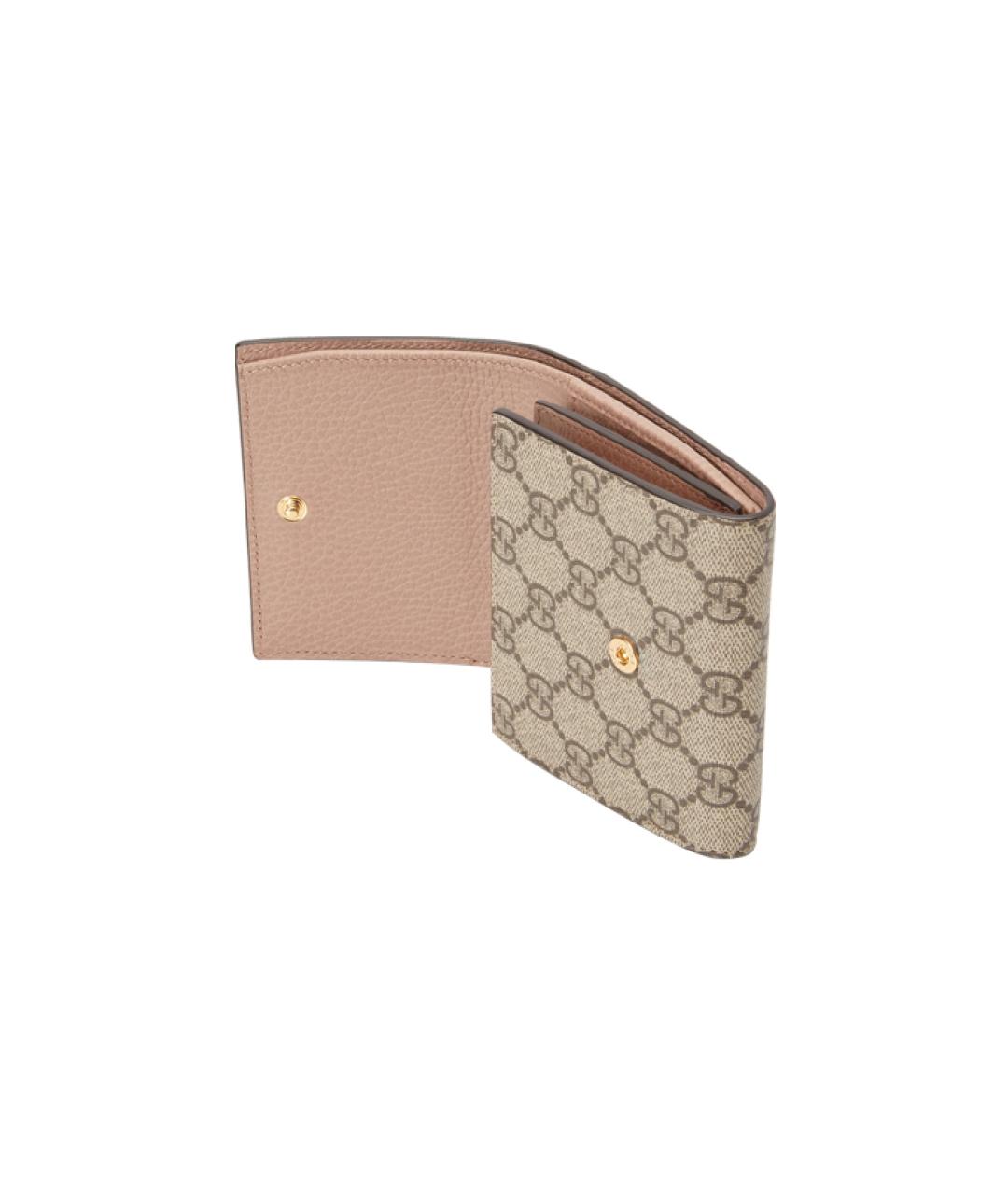 GUCCI Бежевый кожаный кошелек, фото 5