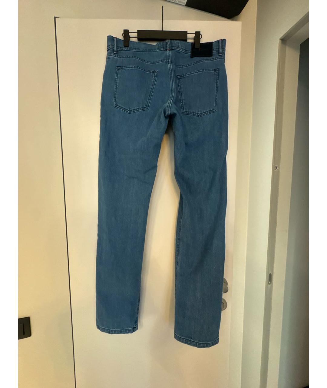 KITON Темно-синие хлопковые прямые джинсы, фото 2