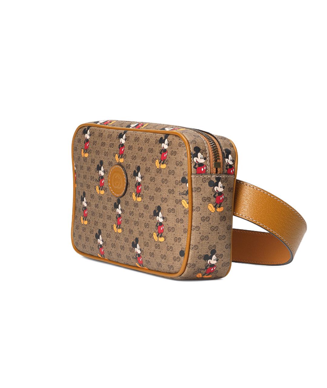 GUCCI Коричневая хлопковая поясная сумка, фото 2