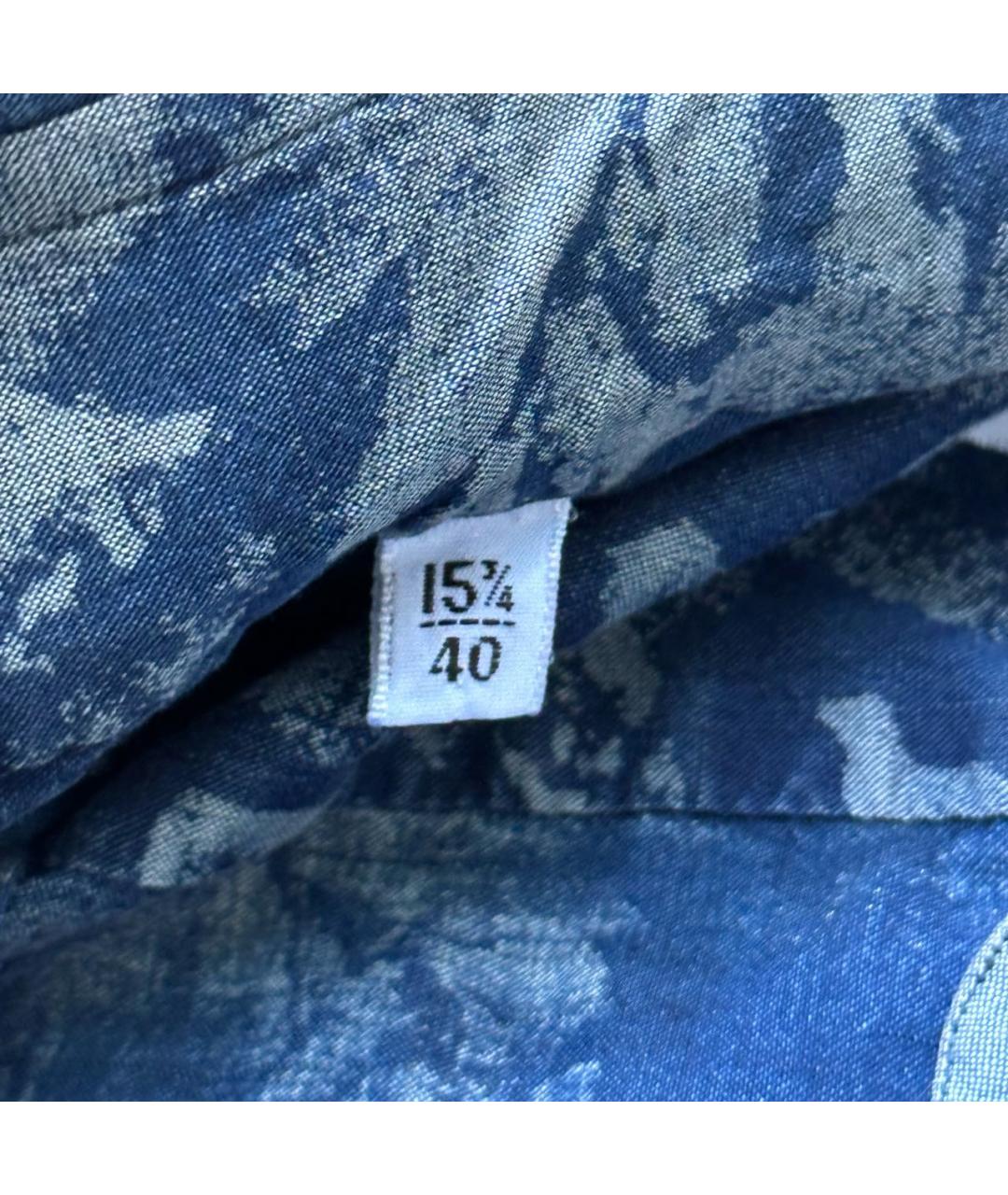 KITON Синяя хлопковая кэжуал рубашка, фото 6