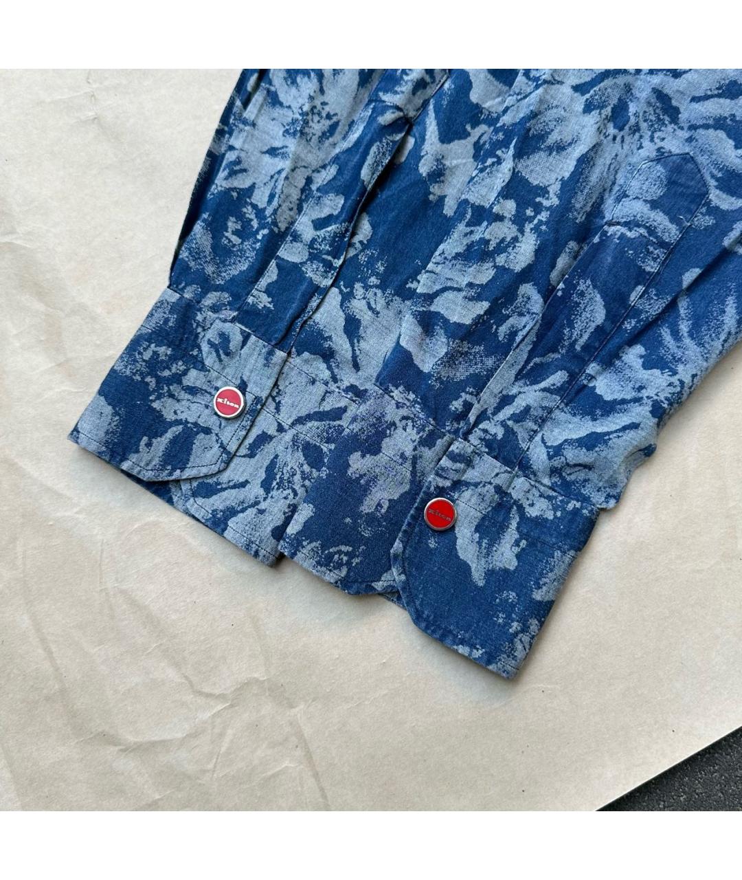 KITON Синяя хлопковая кэжуал рубашка, фото 4