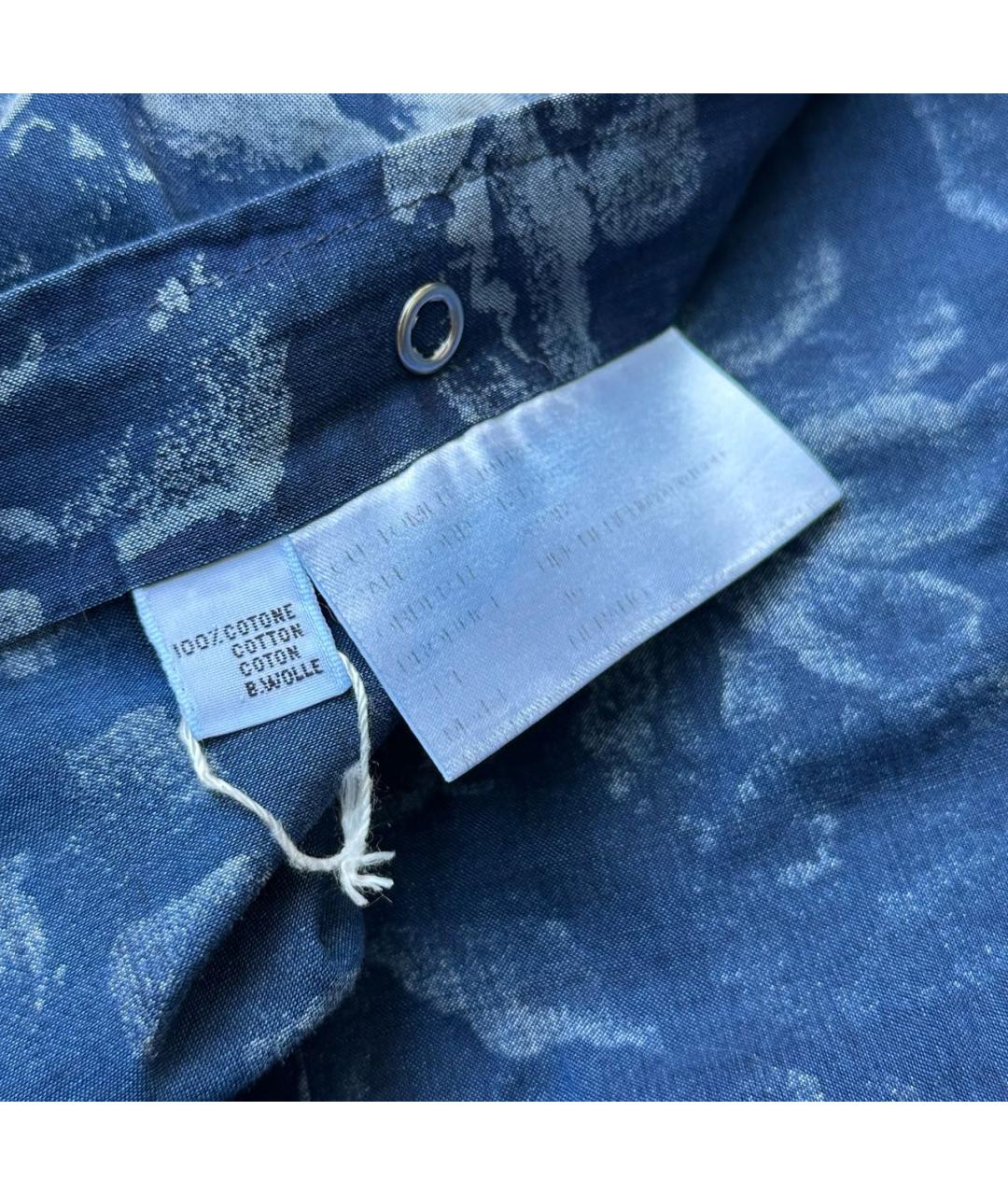 KITON Синяя хлопковая кэжуал рубашка, фото 7