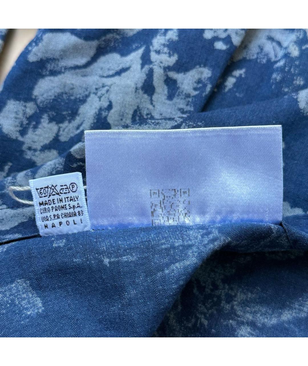 KITON Синяя хлопковая кэжуал рубашка, фото 8