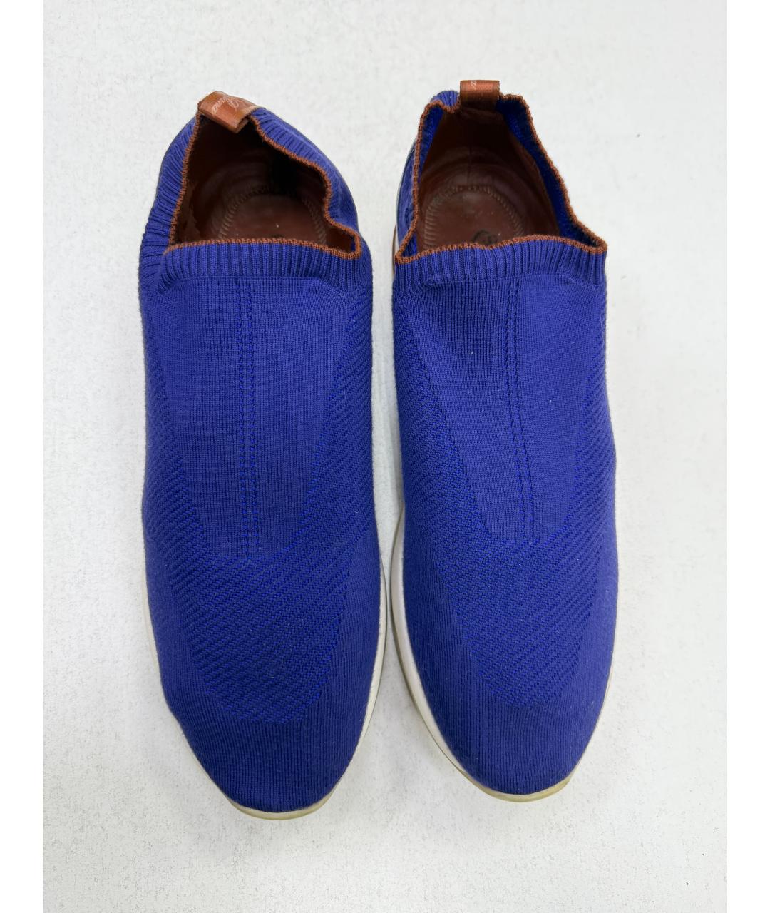 LORO PIANA Синие низкие кроссовки / кеды, фото 8