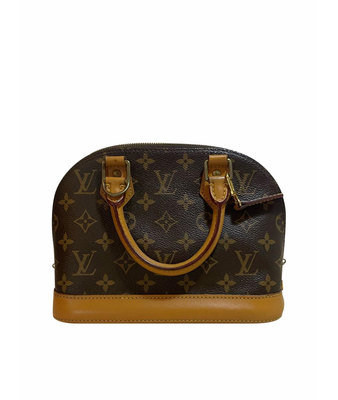 LOUIS VUITTON Коричневая кожаная сумка с короткими ручками, фото 1
