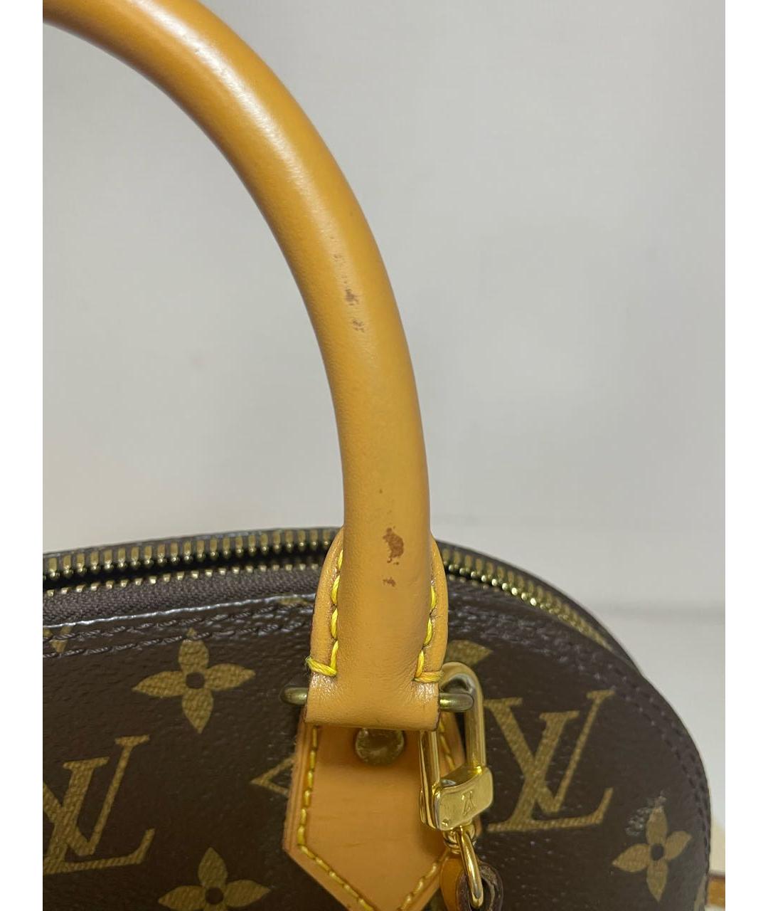 LOUIS VUITTON Коричневая кожаная сумка с короткими ручками, фото 5
