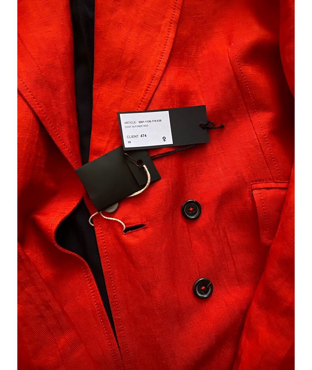 ANN DEMEULEMEESTER Оранжевое льняное пальто, фото 3
