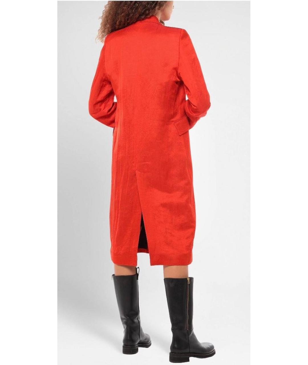 ANN DEMEULEMEESTER Оранжевое льняное пальто, фото 2