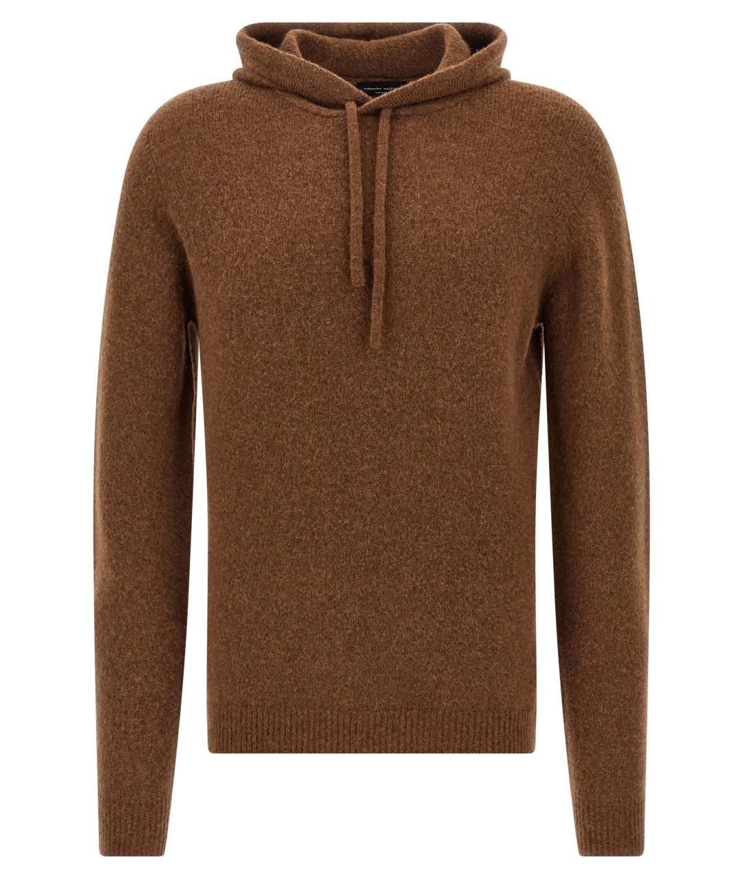 ROBERTO COLLINA Коричневый шерстяной джемпер / свитер, фото 1