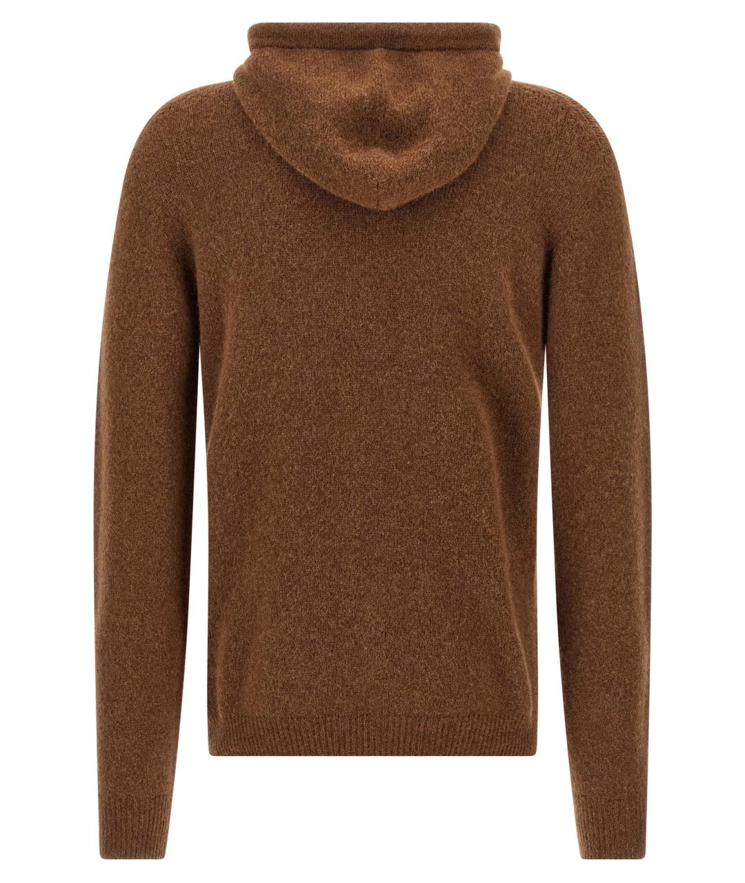 ROBERTO COLLINA Коричневый шерстяной джемпер / свитер, фото 2