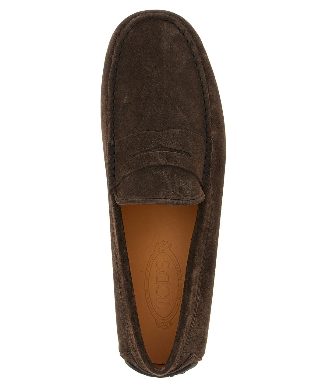 TOD'S Коричневые замшевые мокасины, фото 4