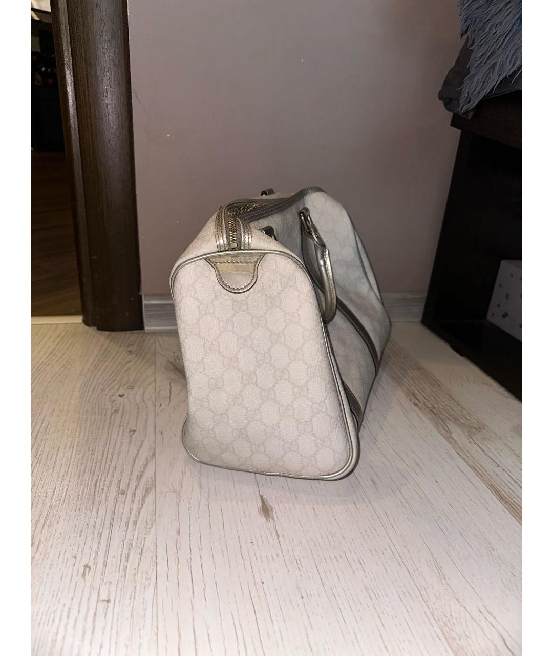GUCCI Белая кожаная сумка с короткими ручками, фото 2