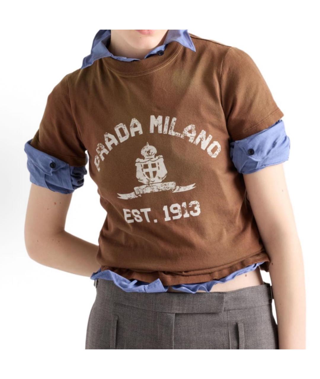 PRADA Коричневая футболка, фото 4