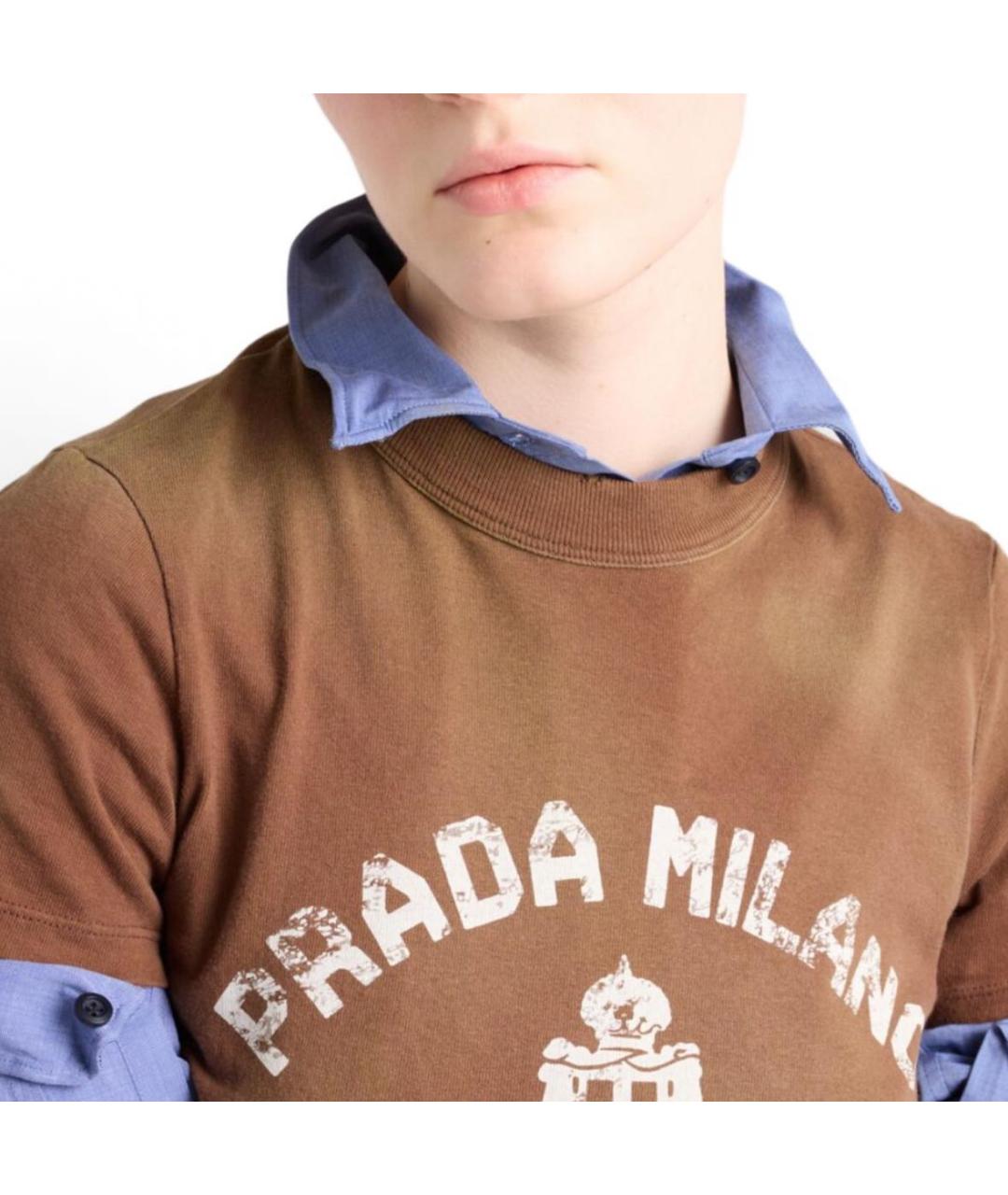 PRADA Коричневая футболка, фото 5