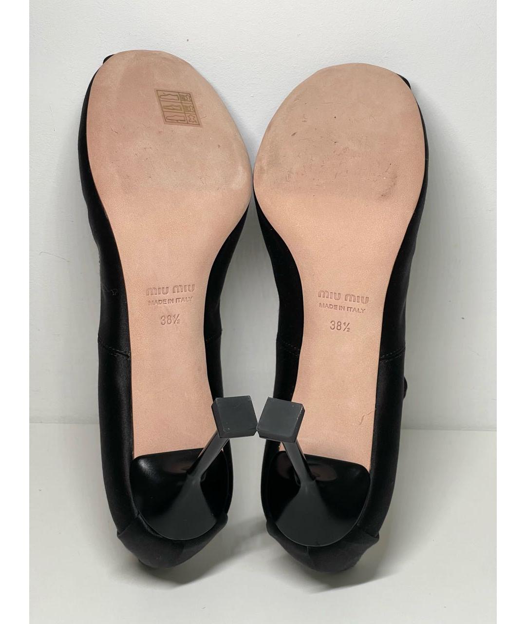 MIU MIU Черные текстильные туфли, фото 7