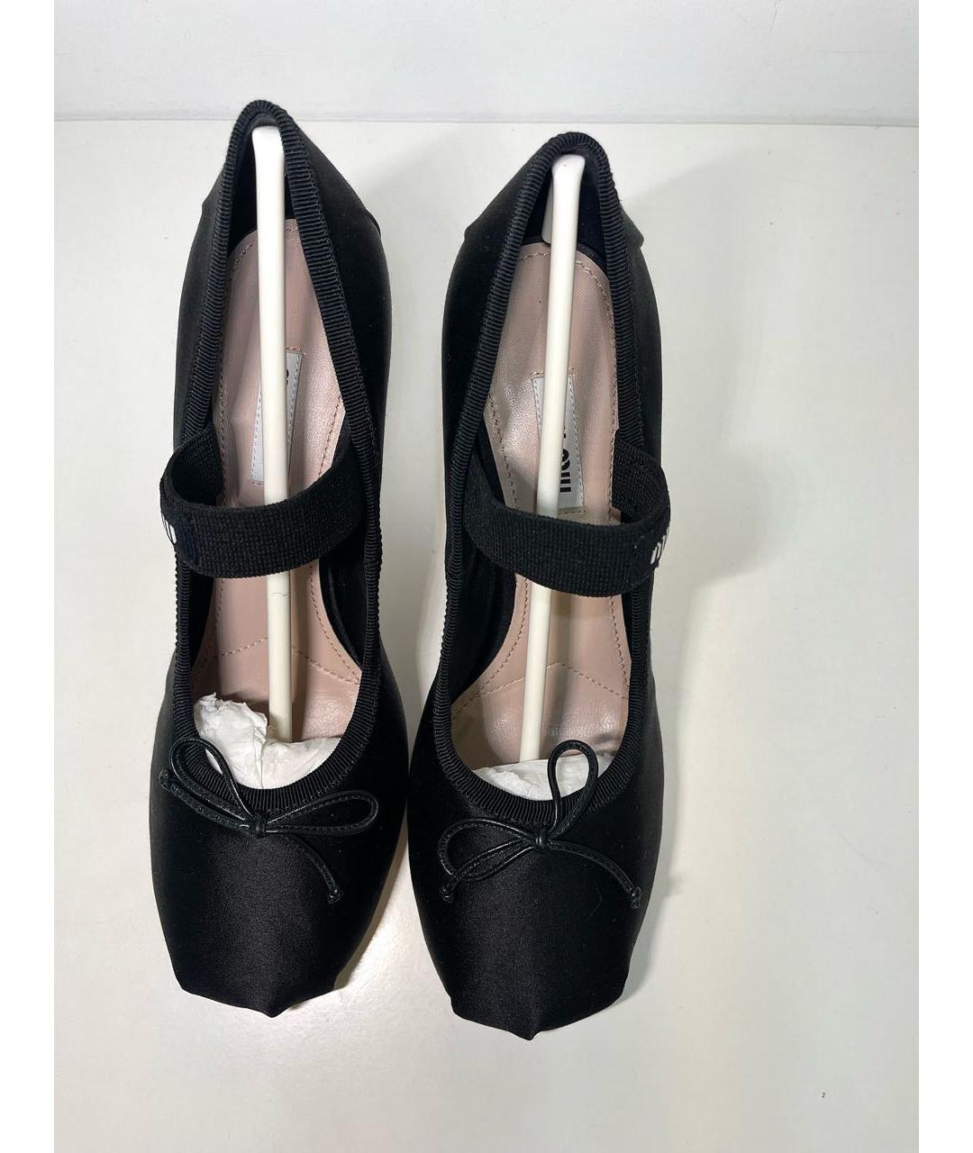 MIU MIU Черные текстильные туфли, фото 2