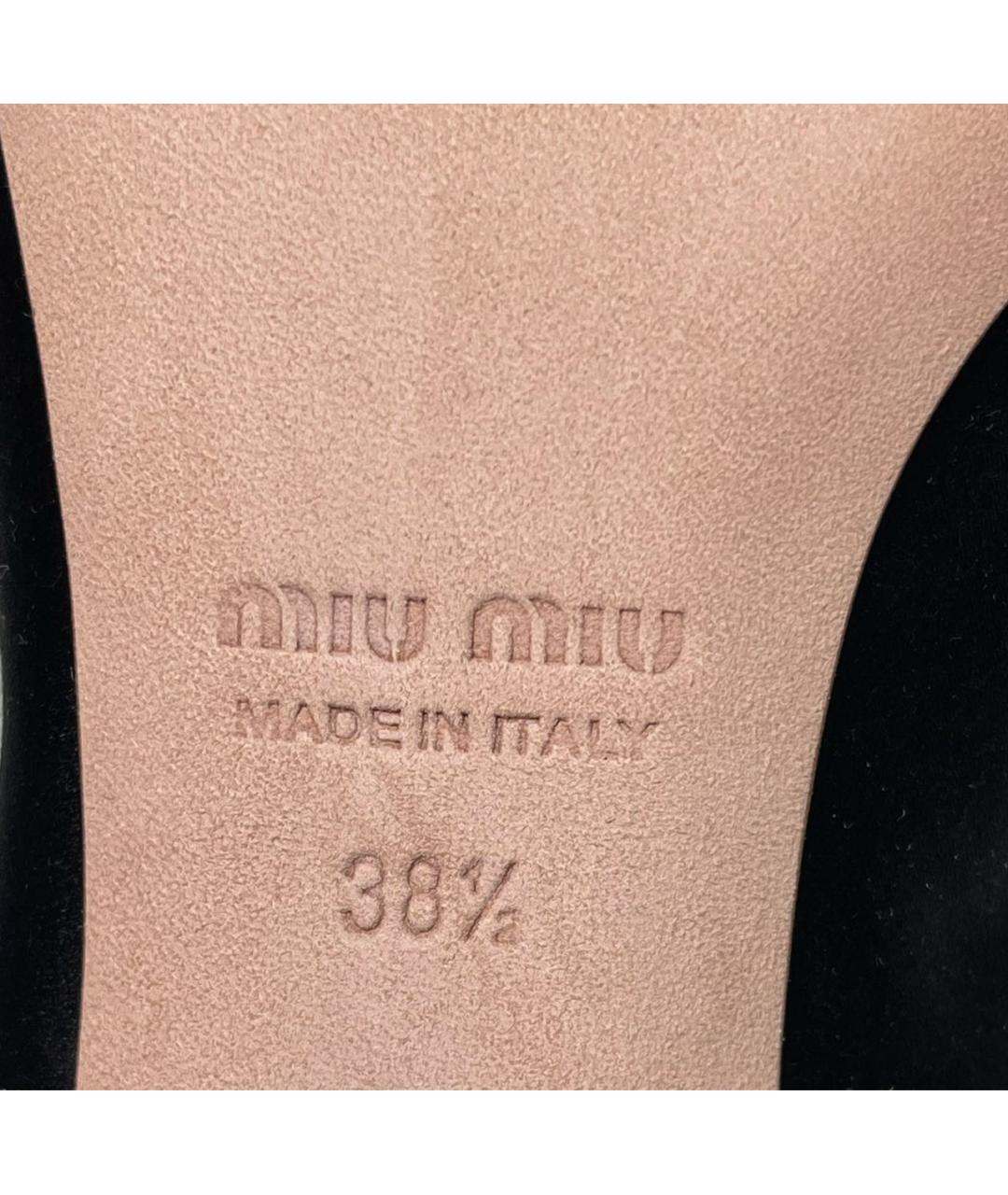 MIU MIU Черные текстильные туфли, фото 6