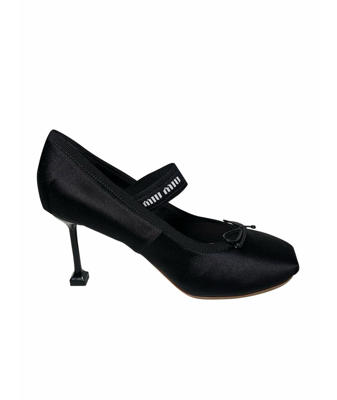 MIU MIU Черные текстильные туфли, фото 1